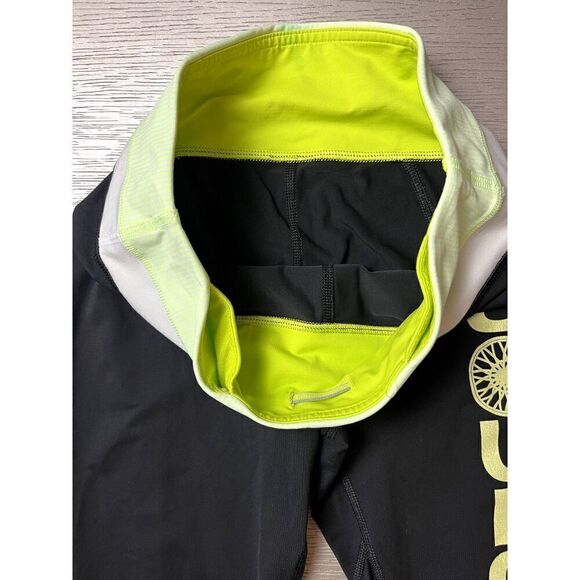 Lululemon Soul Cycle Inspire Crop II Black /Tonka Stripe Clear Mint White Size 4 - Picture 6 of 8